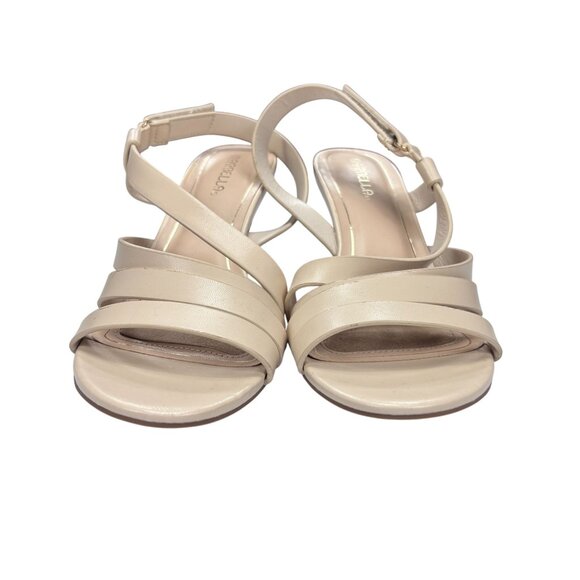 Marbella Womens Beige Strappy Heels Size 8M Open Toe Sandals With Buckle Strap - Picture 3 of 7